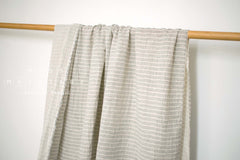 Japanese Fabric Shokunin Collection Yarn-Dyed Sun-Dried Double Gauze Stripes II - light grey - 50cm