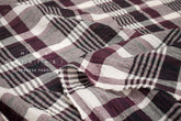 Japanese Fabric Shokunin Collection Yarn-Dyed Plaid - berry and eggplant - 50cm