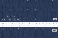 Japanese Fabric Shokunin Collection Yarn-Dyed Dot Dobby - navy blue - 50cm