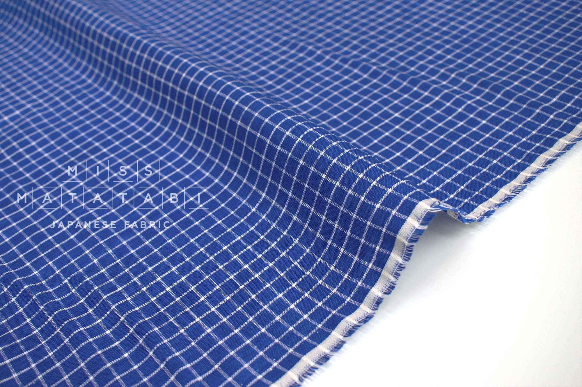 Japanese Fabric 100% Linen Windowpane - 5 - 50cm