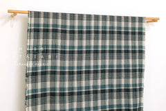 Japanese Fabric Shokunin Collection Yarn-Dyed Plaid - teal and black - 50cm