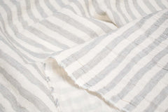 Japanese Fabric Shokunin Collection Yarn-Dyed Sun-Dried Double Gauze Stripes I - light grey - 50cm