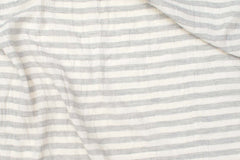 Japanese Fabric Shokunin Collection Yarn-Dyed Sun-Dried Double Gauze Stripes I - light grey - 50cm