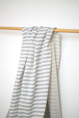 Japanese Fabric Shokunin Collection Yarn-Dyed Sun-Dried Double Gauze Stripes I - light blue - 50cm