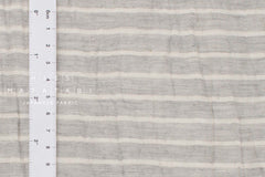 Japanese Fabric Shokunin Collection Yarn-Dyed Sun-Dried Double Gauze Stripes II - light grey - 50cm