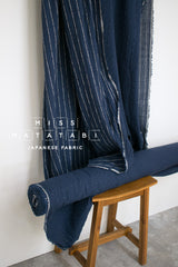 Japanese Fabric Shokunin Collection Yarn-Dyed Dot Dobby - navy blue - 50cm