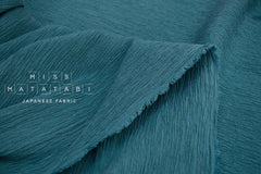Japanese Fabric Shokunin Collection Hand-Dyed Sun-Dried Crepe - teal - 50cm