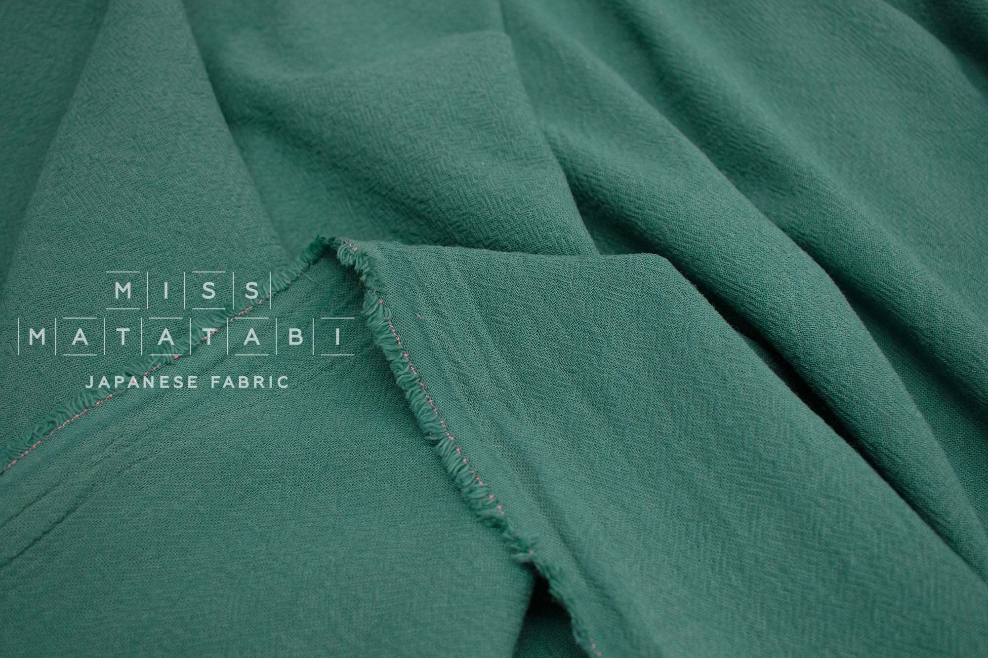 Japanese Fabric Shokunin Collection Hand-Dyed Sun-Dried Canvas - green - 50cm