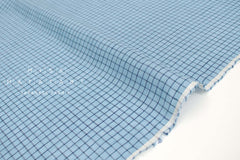 Japanese Fabric 100% Linen Windowpane - 6 - 50cm
