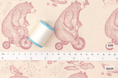 Japanese Fabric Bears Riding Bicycles - B2 - 50cm