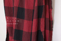 Japanese Fabric Shokunin Collection Yarn-Dyed Large Plaid Herringbone - red - 50cm