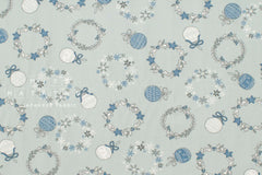 Japanese Fabric Noel Blanc Mistletoe and Ornaments - B3 - 50cm