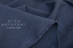 Japanese Fabric Shokunin Collection Hand-Dyed Sun-Dried Crepe - navy - 50cm