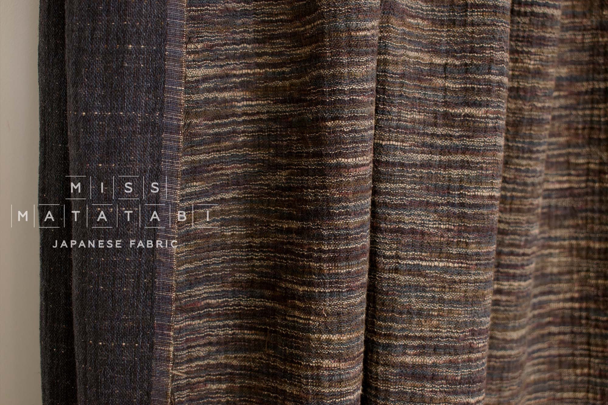 Japanese Fabric Shokunin Collection Yarn-Dyed Slub Kasuri - navy - 50cm