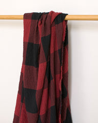 Japanese Fabric Shokunin Collection Yarn-Dyed Large Plaid Herringbone - red - 50cm