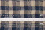 Japanese Fabric Shokunin Collection Yarn-Dyed Wool Blend Check Plaid - blue - 50cm
