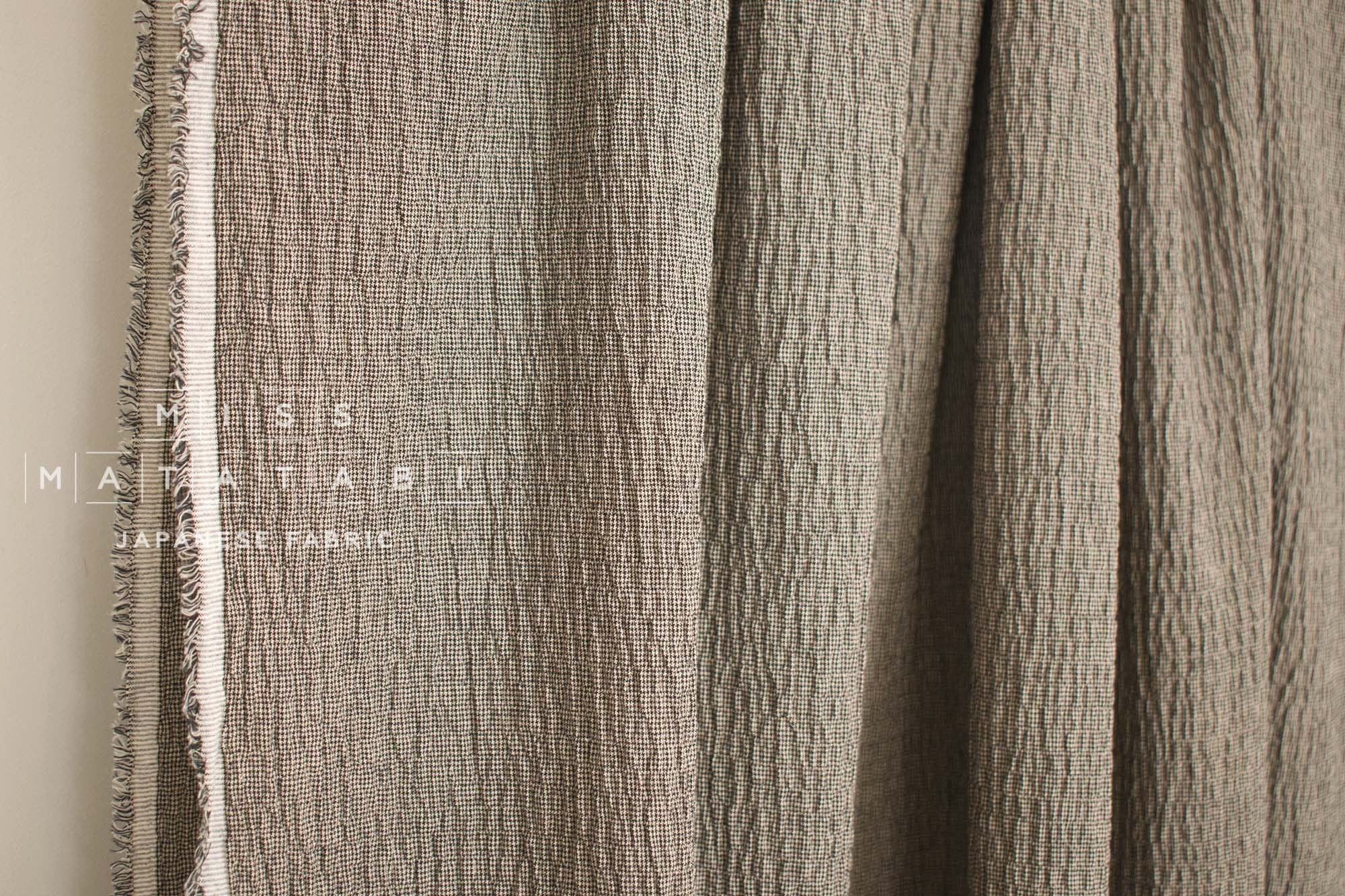 Japanese Fabric Shokunin Collection Yarn-Dyed Micro Houndstooth - black - 50cm