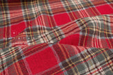 Japanese Fabric Shokunin Collection Yarn-Dyed Wool Tartan Plaid - red - 50cm