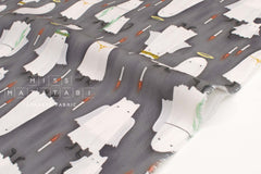 Japanese Fabric Spooky Cats - grey - 50cm