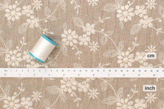 Japanese Fabric Shokunin Collection Sun-Dried Embroidered Linen Blend - natural - 50cm