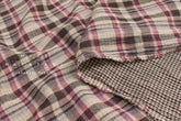 Japanese Fabric Shokunin Collection Yarn-Dyed Plaid and mini gingham - wine - 50cm