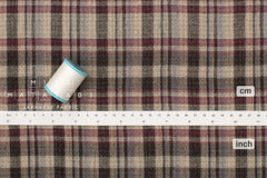 Japanese Fabric Shokunin Collection Yarn-Dyed Plaid and mini gingham - wine - 50cm