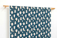 Japanese Fabric Spooky Cats - blue - 50cm