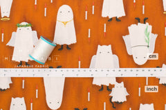 Japanese Fabric Spooky Cats - orange - 50cm