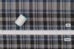 Japanese Fabric Shokunin Collection Yarn-Dyed Plaid and mini gingham - blue - 50cm