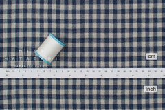 Japanese Fabric Shokunin Collection Yarn-Dyed Gingham - navy - 50cm