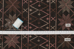 Japanese Fabric Shokunin Collection Yarn-Dyed Embroidered Wool Blend - A - 50cm