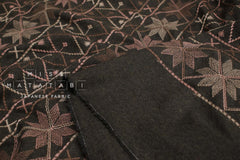 Japanese Fabric Shokunin Collection Yarn-Dyed Embroidered Wool Blend - A - 50cm