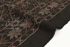 Japanese Fabric Shokunin Collection Yarn-Dyed Embroidered Wool Blend - A - 50cm