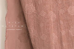 Japanese Fabric Shokunin Collection Sun-Dried Embroidered Corduroy - rose 2 - 50cm