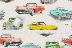 Japanese Fabric Classic Cars - A - 50cm