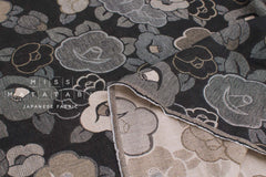 Japanese Fabric - Yarn Dyed Jacquard Retro Tsubaki - black, latte - 50cm