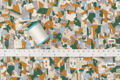 Japanese Fabric Cliffside Village Seersucker - B - 50cm