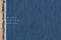 Japanese Fabric Shokunin Collection Yarn-Dyed Slub Cotton - blue - 50cm