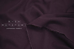 Japanese Fabric Shokunin Collection Worsted Yarn Dyed Wool Gauze - berry - 50cm