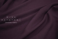 Japanese Fabric Shokunin Collection Worsted Yarn Dyed Wool Gauze - berry - 50cm