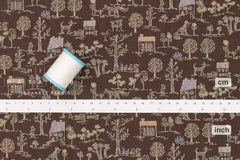 Japanese Fabric Village Life Rayon Blend - chocolate - 50cm