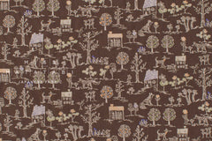 Japanese Fabric Village Life Rayon Blend - chocolate - 50cm