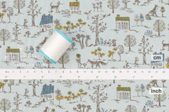 Japanese Fabric Village Life Rayon Blend - light sage blue - 50cm