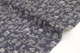 Japanese Fabric Village Life Rayon Blend - charcoal grape - 50cm