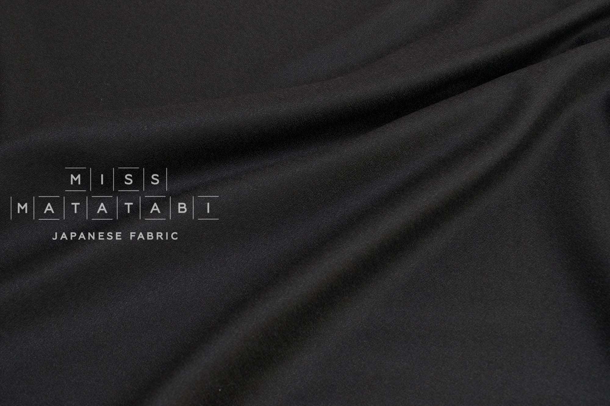 Japanese Fabric 100% Wool Crepe Georgette - black - 50cm