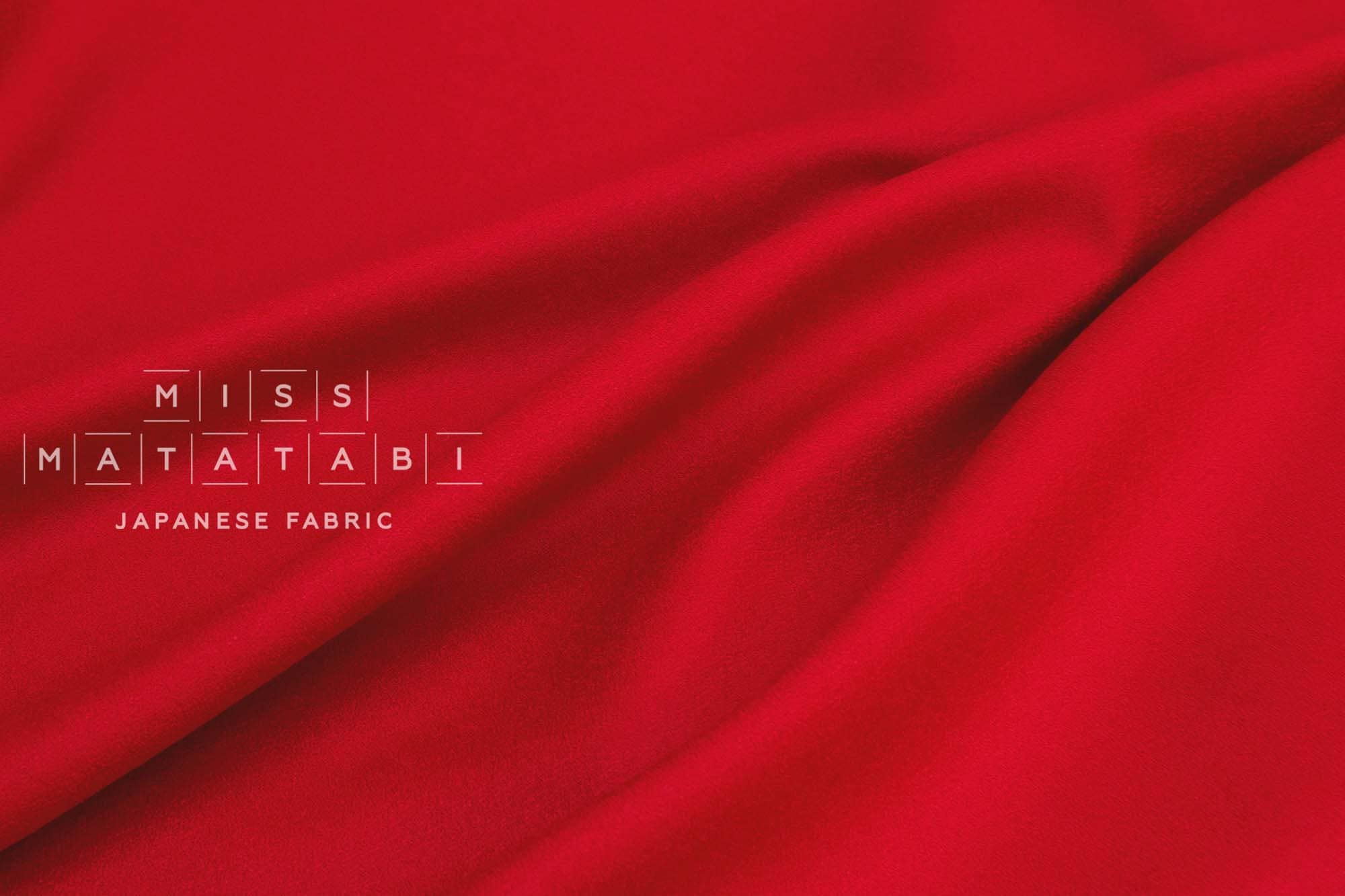 Japanese Fabric 100% Wool Crepe Georgette - red - 50cm