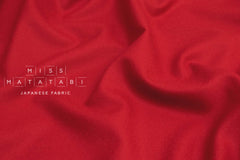 Japanese Fabric 100% Wool Crepe Georgette - red - 50cm
