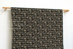 Japanese Quilted Cotton Wa Cats III - black, blue, grey - 50cm