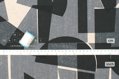 Japanese Fabric Architecture Linen Blend - black, grey - 50cm