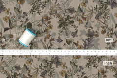 Japanese Fabric Garden at Midnight Linen Blend - D - 50cm